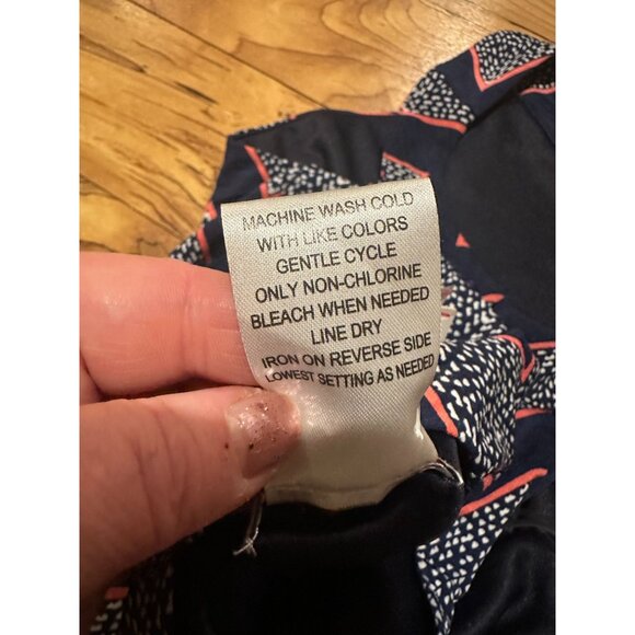 Chevron Maxi Dress NWT Size Small Navy Coral Pink White High Neck Sleeveless Sum - Picture 9 of 14